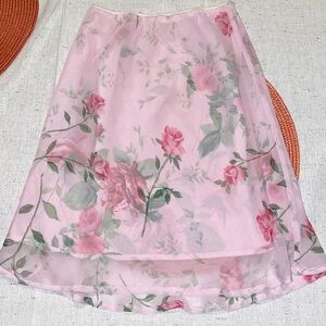 Amy Byer Layered Rose Pattern in Light Pink Youth Skirt sz Small 7